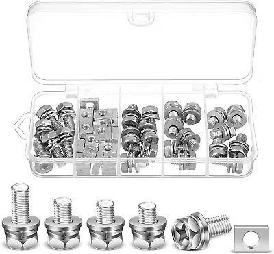 48 Pack Motorcycle Battery Terminal Nuts And Bolt Kit M6 X 10 Mm 12 Mm 16 Mm 20  • $16.27