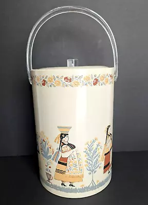 Vintage Jeorges Briard Ice Bucket Retro Peasant Women With Flowers 12 X 7.5  USA • $47.16