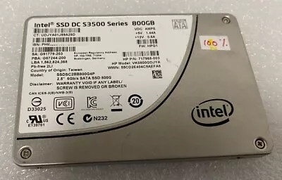 HP 717968-003 Intel DC S3500 Series 800GB 2.5  SATA SSDSC2BB800G4P 100% Health • $69.03