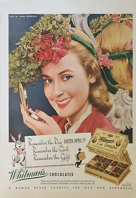 1945 Whitmans Chocolate Candy Vintage Ad Remember The Day Easter 323 • $9.95