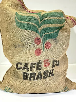 £14.83 • Buy Jute Burlap Coffee Bean Bag Sack 38” X 28” Cafes Do Brasil Double Sided Style #4