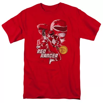 Mighty Morphin Power Rangers Red Ranger T Shirt Mens Licensed Classic TV Red • $17.49