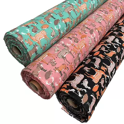 Polycotton Fabric Material Variety Of Woodland Animals Sold Per Metre 114cm Wide • £2.49