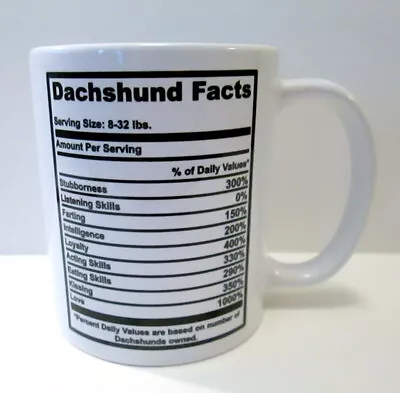 Weiner Dog Dachshund Facts Coffee Mug Pet Dad Mom Gifty Doxie • $12.50