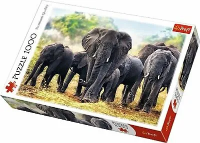 £9.95 • Buy Trefl 1000 Piece Adult Large Forest African Elephants Safari Jigsaw Puzzle **NEW