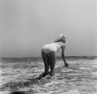 Actress Mamie Van Doren Poses At The Beach In LA 1956 OLD PHOTO 6 • $9