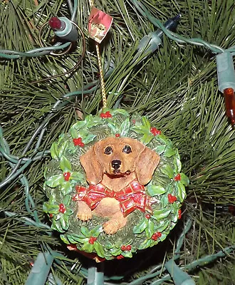 🎅🏽 Danbury Mint Delightful Dachshunds All Decked Out Dog Christmas Ornament • $9.95