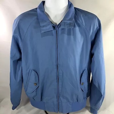Vintage The Fox Collection Full Zip Collared Bomber Tennis Jacket Blue 90s 80s • $13.98