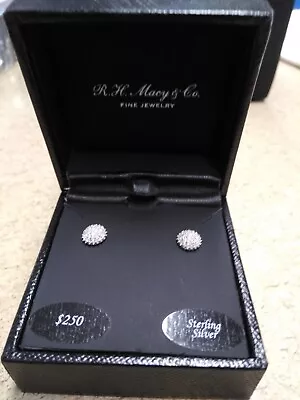 R.H.Macy & Co Fine Jewelry Bridge Diamond Earrings SS • $52.23