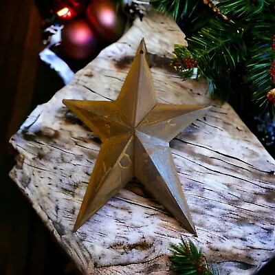 Christmas Ornament Rustic Metal Star 7.5 X 5.5 Tree Decoration Hanging Holiday • $8