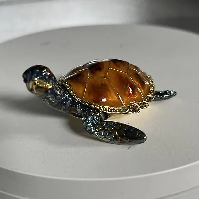 Colorful Little Sea Turtle Trinket Box By Keren Kopal Collectible Fun Piece • $16