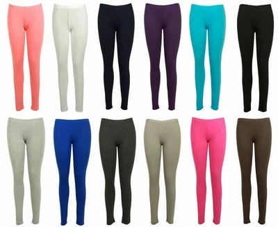 £5.99 • Buy Ladies Plain Leggings New Viscose Full Length Womans Leggings Size 8-26