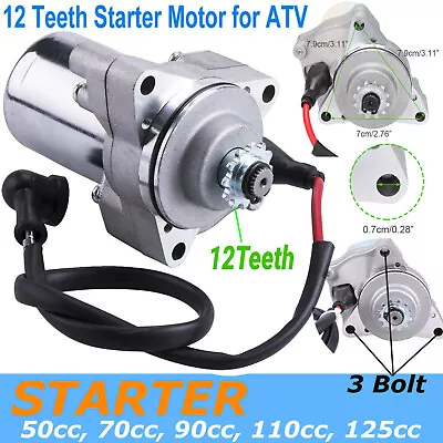 For TAOTAO COOLSTER 50cc 70cc 90cc 110cc 125cc ELECTRIC STARTER MOTOR ATV 3 BOLT • $19.69