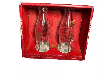 Coca Cola Bottle Shaped Salt And Pepper Shakers Boxed Rare Clear  • £19.99