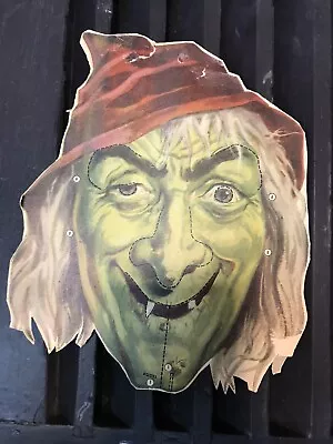 Vintage Cardboard Halloween Witch Mask • $14.50
