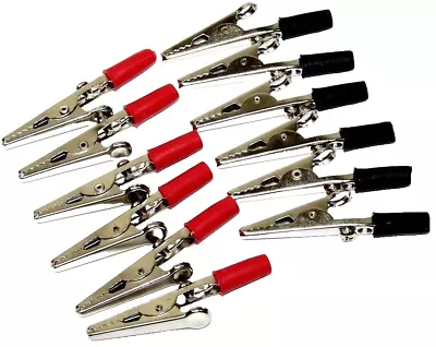 12pc 2  Alligator Clip Negative Positive Insulated Mini Electrical Clamp Set • $8.99