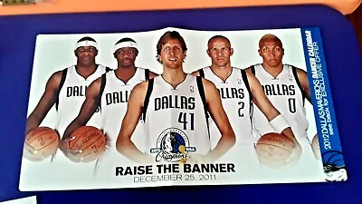 $99 • Buy Dallas Mavericks Raise Championship Banner Poster/11x22 Card 12-25-11 Team Issue