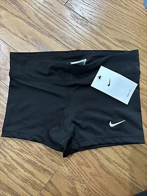 Nike Girls Performance Volleyball Shorts Elastic Dri Fit Comfort Medium Black • $19.99