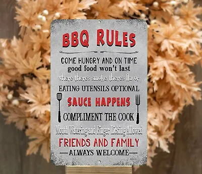 Backyard BBQ Custom Wall Sign With Funny Grill Rules By Dyenamic Art • $17.95