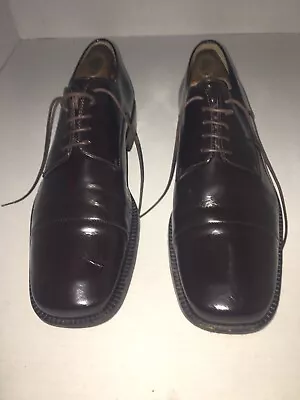 Rare R. Martegani Oxfords Square Toe Made In ITALY Size 9 1/2 Brown Leather • $19.88