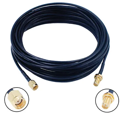 £9.95 • Buy 10m RP SMA Male To RP SMA Female Coaxial Pigtail RG174 Antenna Extension Cable