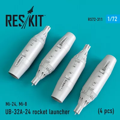 Reskit RS72-0311 - 1/72 UB-32A-24 Rocket Launcher (4 Pcs) (Mi-24Mi-8) For Model • $18.99