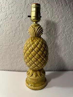 Vintage Yellow Ceramic Pineapple Speckled Lamp MCM Mid Century • $34.99