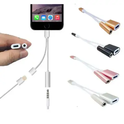 For IPhone 7 7+ Lightning To 3.5mm Splitter Headphone Audio Adapter And Charg... • $8.17