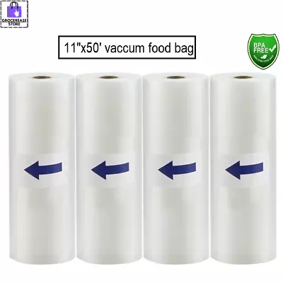 11 X50' Food Saver Vacuum Sealer Bags Rolls 4Mil Embossed FoodSaver Storage Bags • $16