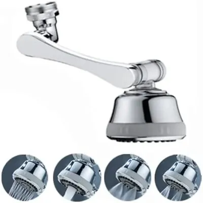 1080° Silver Rotating Faucet ExtenderTap Adapter For Kitchen Sink Tap Extension • £7.89