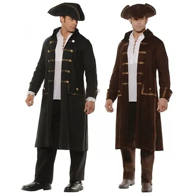 Pirate Costume Adult Long Coat And Hat • $36.70