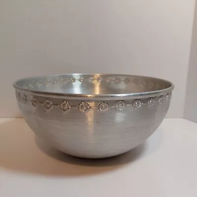 Vintage Mirro Aluminum Popcorn Bowl With Flowers - Made In The U.S.A. • $15