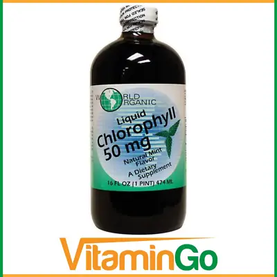 World Organic Liquid CHLOROPHYLL Mint Flavor 50mg 474ml 16fl Oz | Alfa Alfa  • £21.99