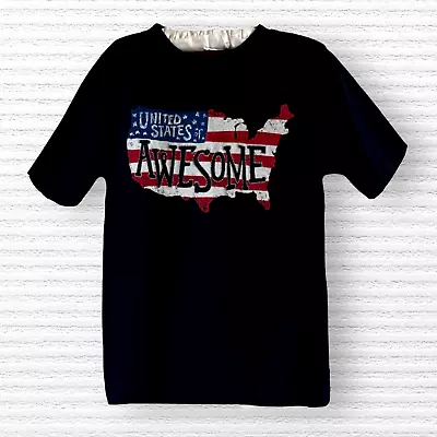 Gymboree Boys Tee Shirt Navy Blue Short Sleeve USA Flag Graphic Kids Size 5 • $10.44