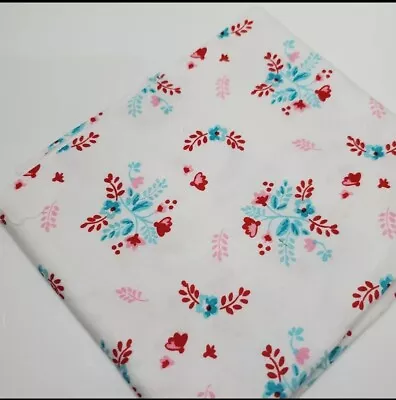 Tasha Noel Fabric Vintage Market Floral Swag Aqua Sew Quilt Craft FAT QUARTER  • $6.99