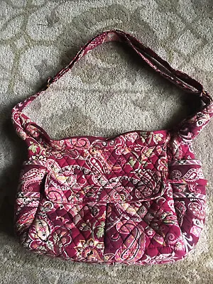 VERA BRADLEY Picadilly Plum Purse-Tote Pockets Zippered Adj Strap EUC • $18