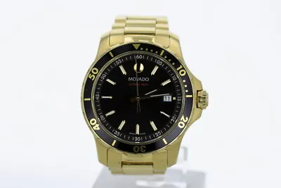 Movado Series 800 Black Dial 40mm Gold-Tone Stainless Steel Men's Wristwatch • $461.99