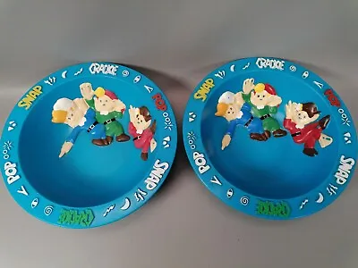 Pair Of 1994 Kellogs Rice Krispies Snap Crackle Pop Bowls Coco Novelty Plastic  • £20