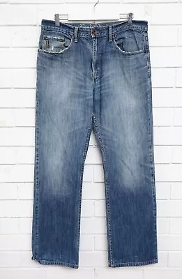 Men's Levi's 503 Blue Denim Regular Rise Bootcut Jeans 100% Cotton Size 35x34 • $39.95