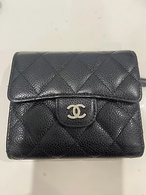 Chanel Small Classic Flap Wallet In Caviar Leather • $1200