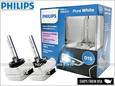 Philips D1S ULTINON 6000K HID Xenon Headlight Bulbs 85410WX 35W Germany PAIR • $166.99