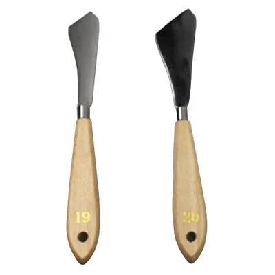 2pcs Metal Palette Knife Wooden Handle Painting Mixing Knives Crafts Artist Set • £6.23