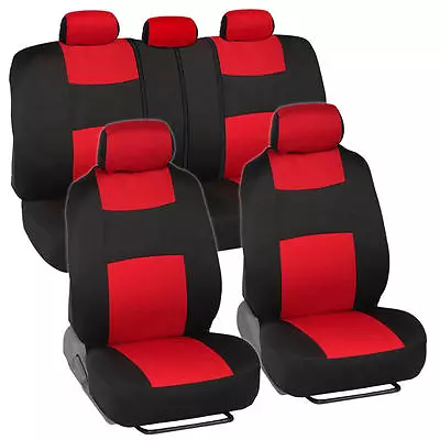 Car Seat Covers For Ford Mustang 2 Tone Red & Black W/ Split Bench • $30.99