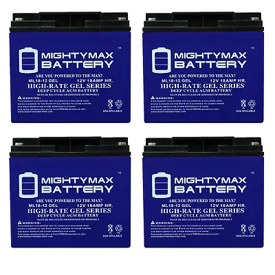 Mighty Max 12V 18AH GEL Battery Replaces E-Wheel EW-36 Mobility Scooter - 4 Pack • $169.99