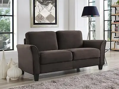 New Modern Alexa 3-Seat Curved Arm Loveseat Sofa Couch Living Room Furniture • $249.92