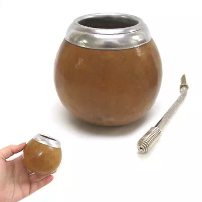 Argentina Mate Gourd Straw Cup Gourd Yerba Mate Bombilla Gaucho Drinking Kit • $12.84