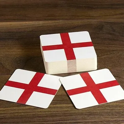 England Flag Beer Mats / Coasters - St Georges Cross - Pack Of 10 • £8