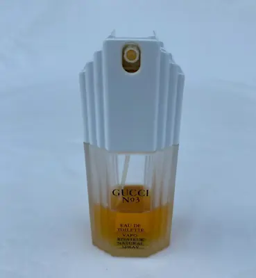 Vintage 1980s Gucci No. 3 Eau De Toilette Vaporisateur 4 Oz Partial Bottle • $95