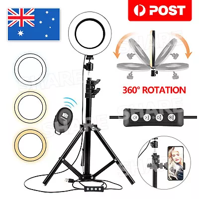 6  Selfie LED Ring Light With Tripod Stand Phone Holder For Live Streaming NEW • $16.95