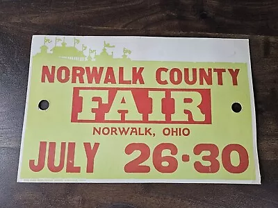 Vintage Antique Norwalk County Fair Ohio Advertising Window Home Door Sign • $49.99